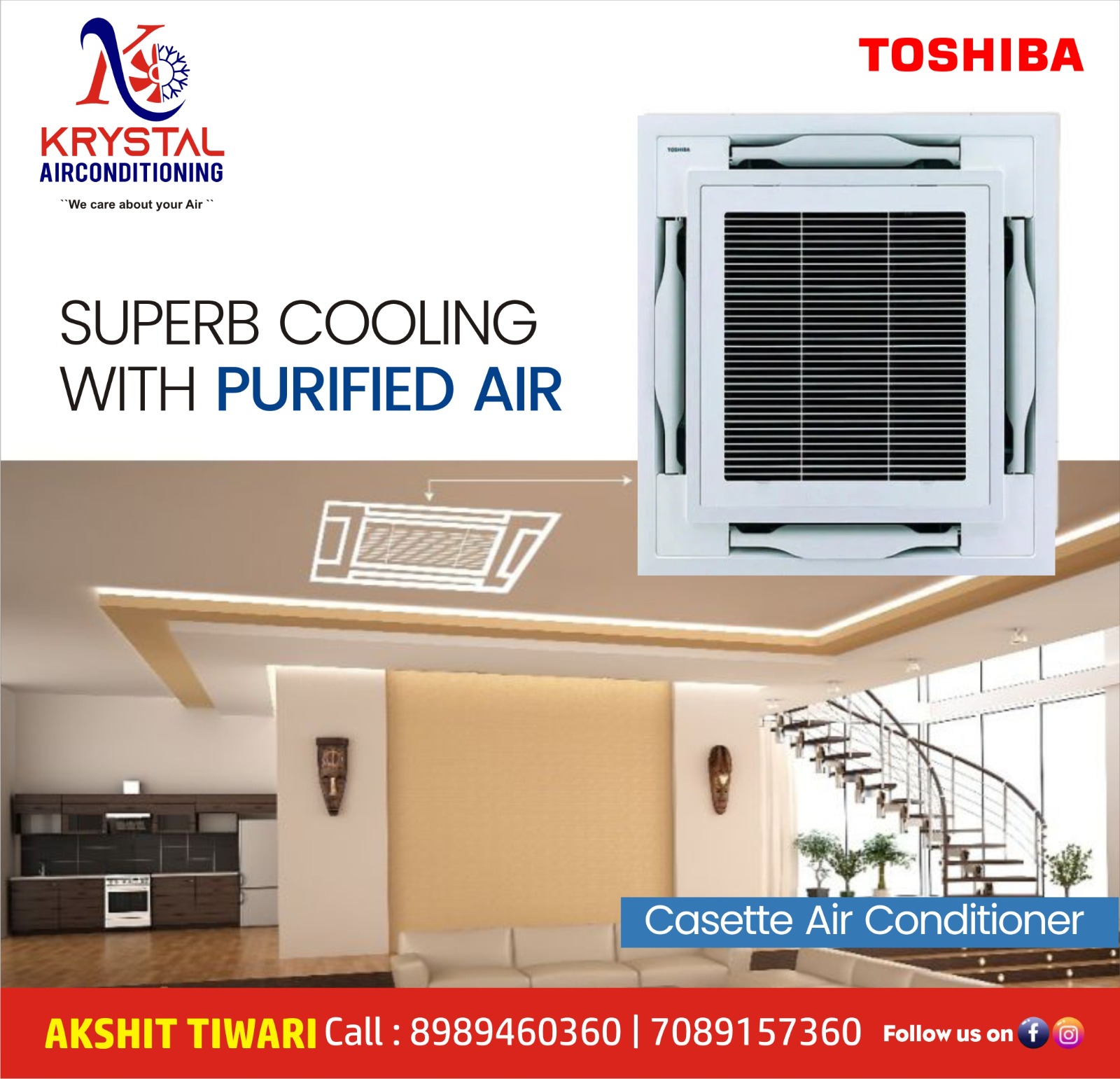 Top Toshiba Cassette AC Supplier in Indore